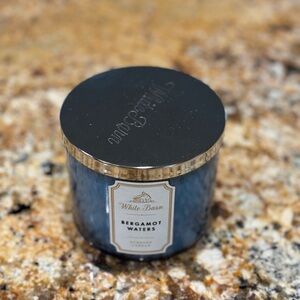 White Barn Blue Bergamot Waters Decorative Jar Candle with Gold Trim